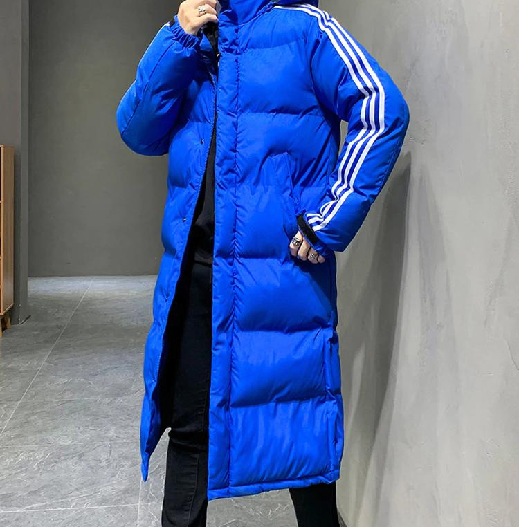 Winterjacke mit Steppung und langem Schnitt für Herren in Blau - Ansicht 11