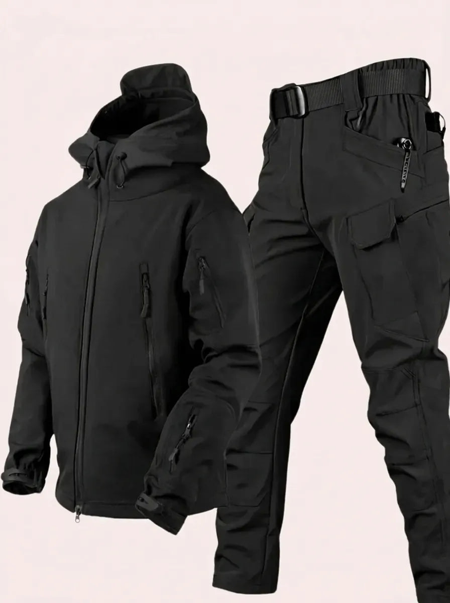 Winterjacke im Set mit langer Hose für Herren in Schwarz - Ansicht 4