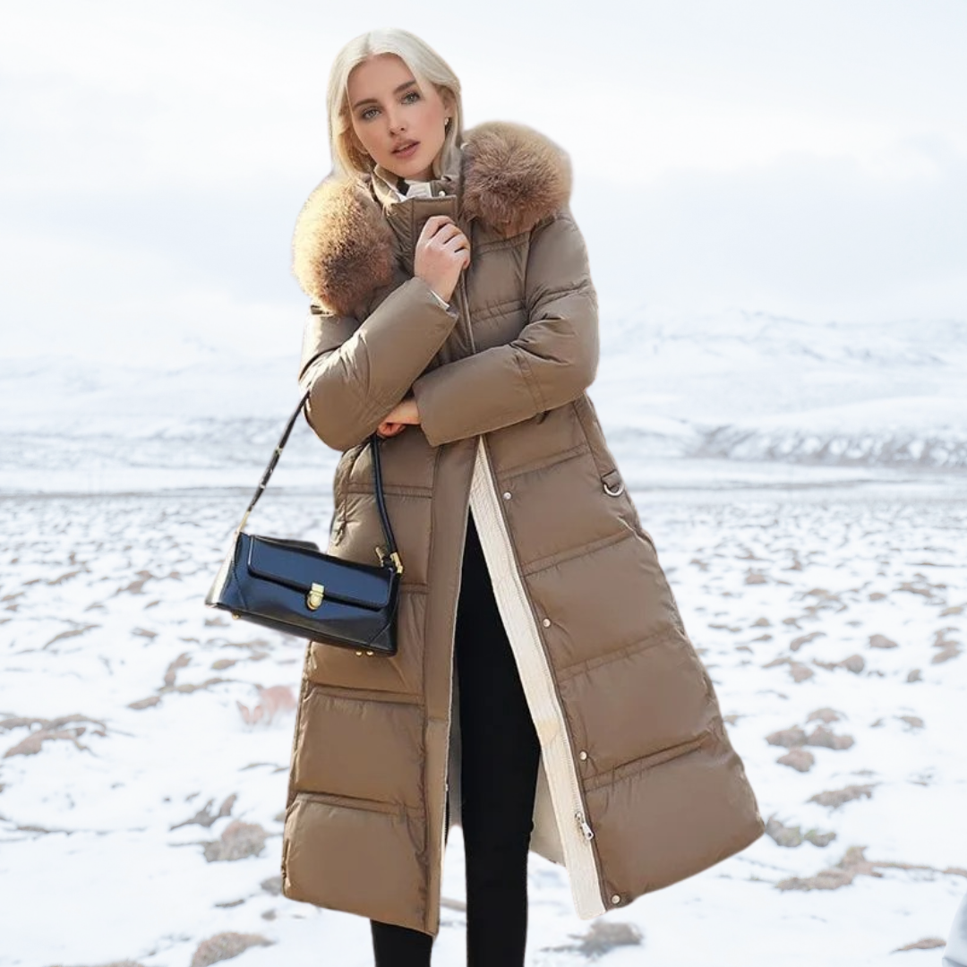Winterjacke mit Kapuze und lockerem Schnitt für Damen