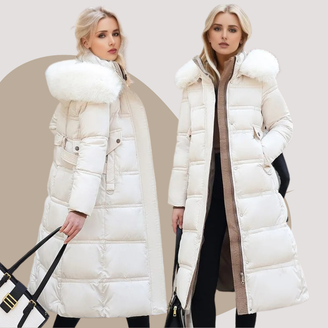 Winterjacke mit Kapuze und lockerem Schnitt für Damen