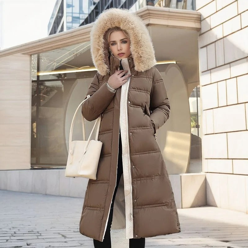 Winterjacke mit Kapuze und lockerem Schnitt für Damen