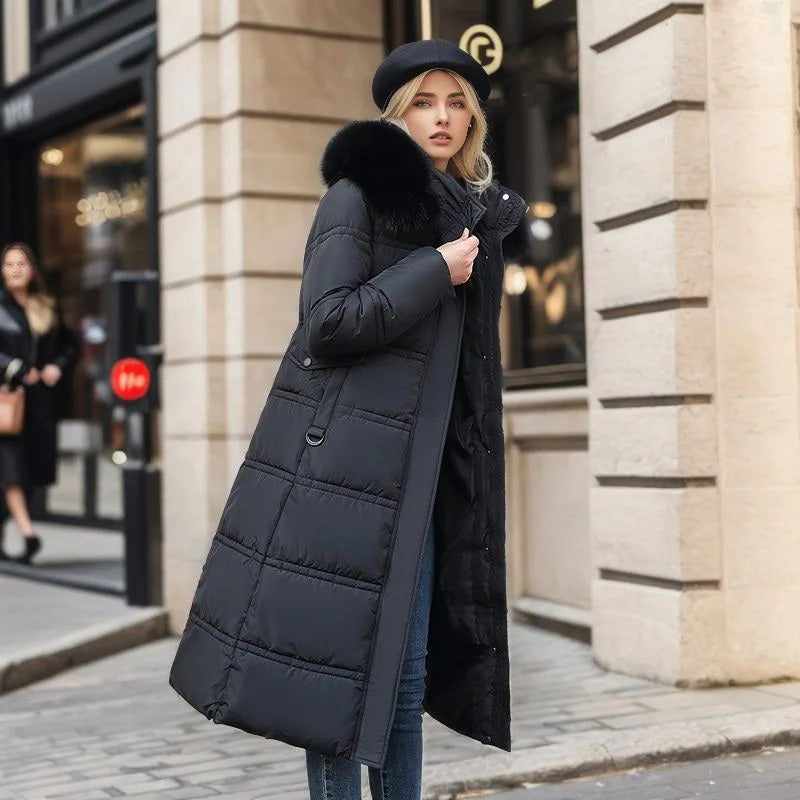 Winterjacke mit Kapuze und lockerem Schnitt für Damen