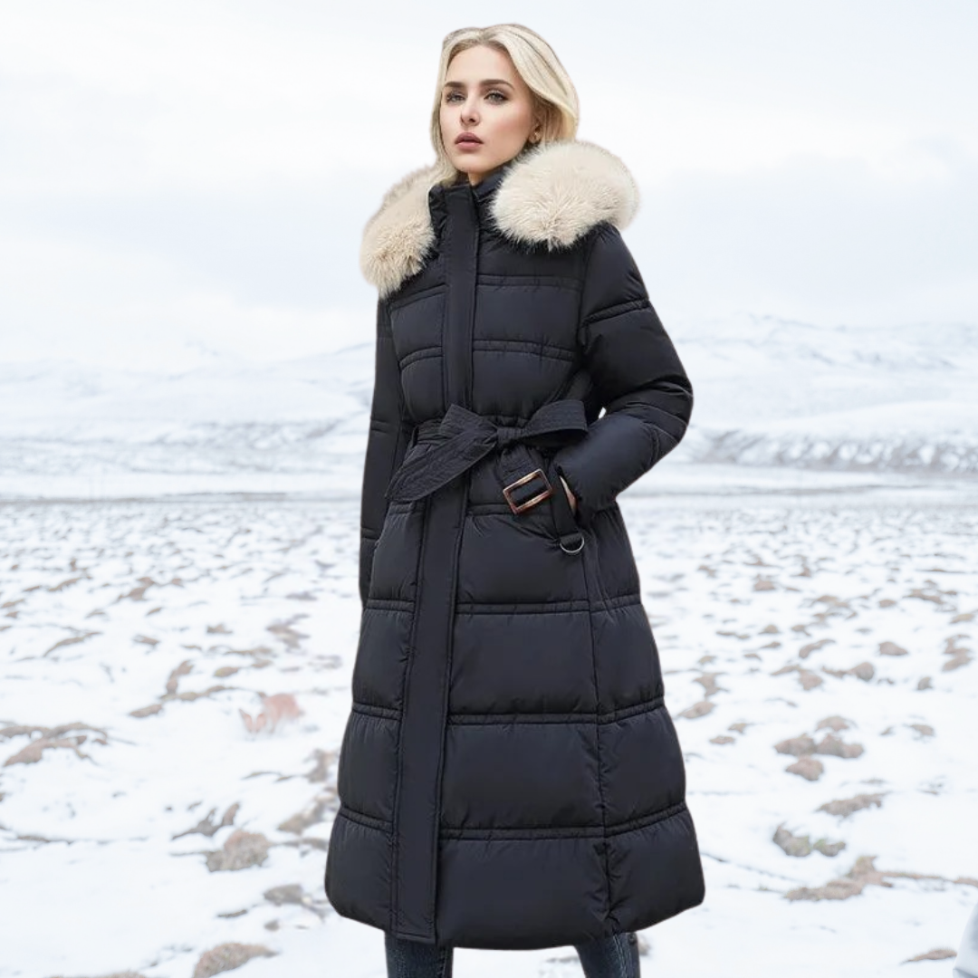 Winterjacke mit Kapuze und lockerem Schnitt für Damen