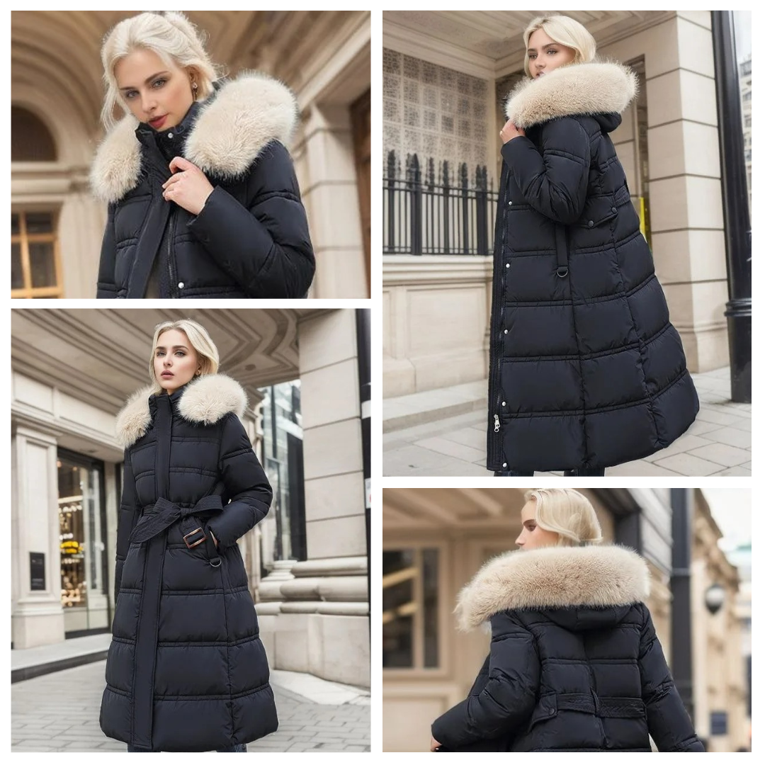 Winterjacke mit Kapuze und lockerem Schnitt für Damen