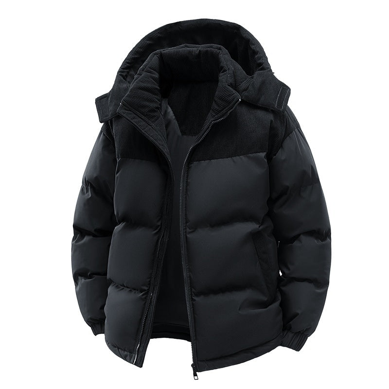 Winterjacke mit lockerem Schnitt und abnehmbarer Kapuze für Herren