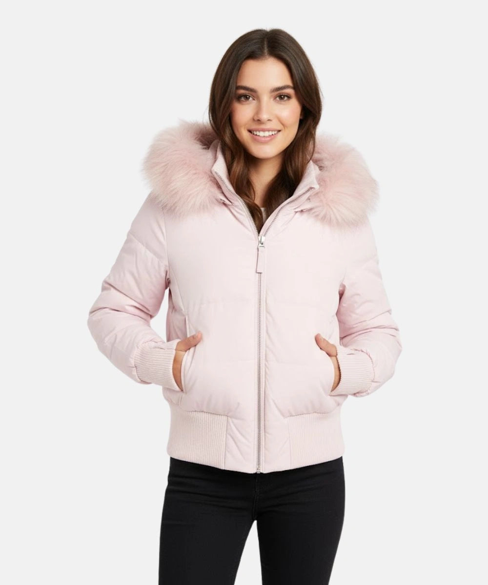 Winterjacke mit Steppung und Kunstfellkapuze für Damen