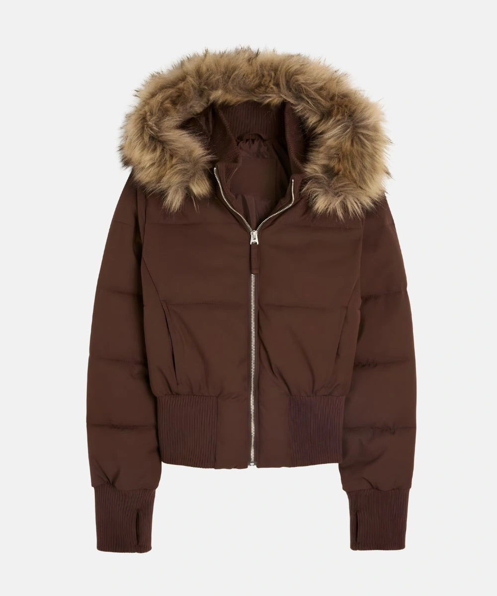 Winterjacke mit Steppung und Kunstfellkapuze für Damen