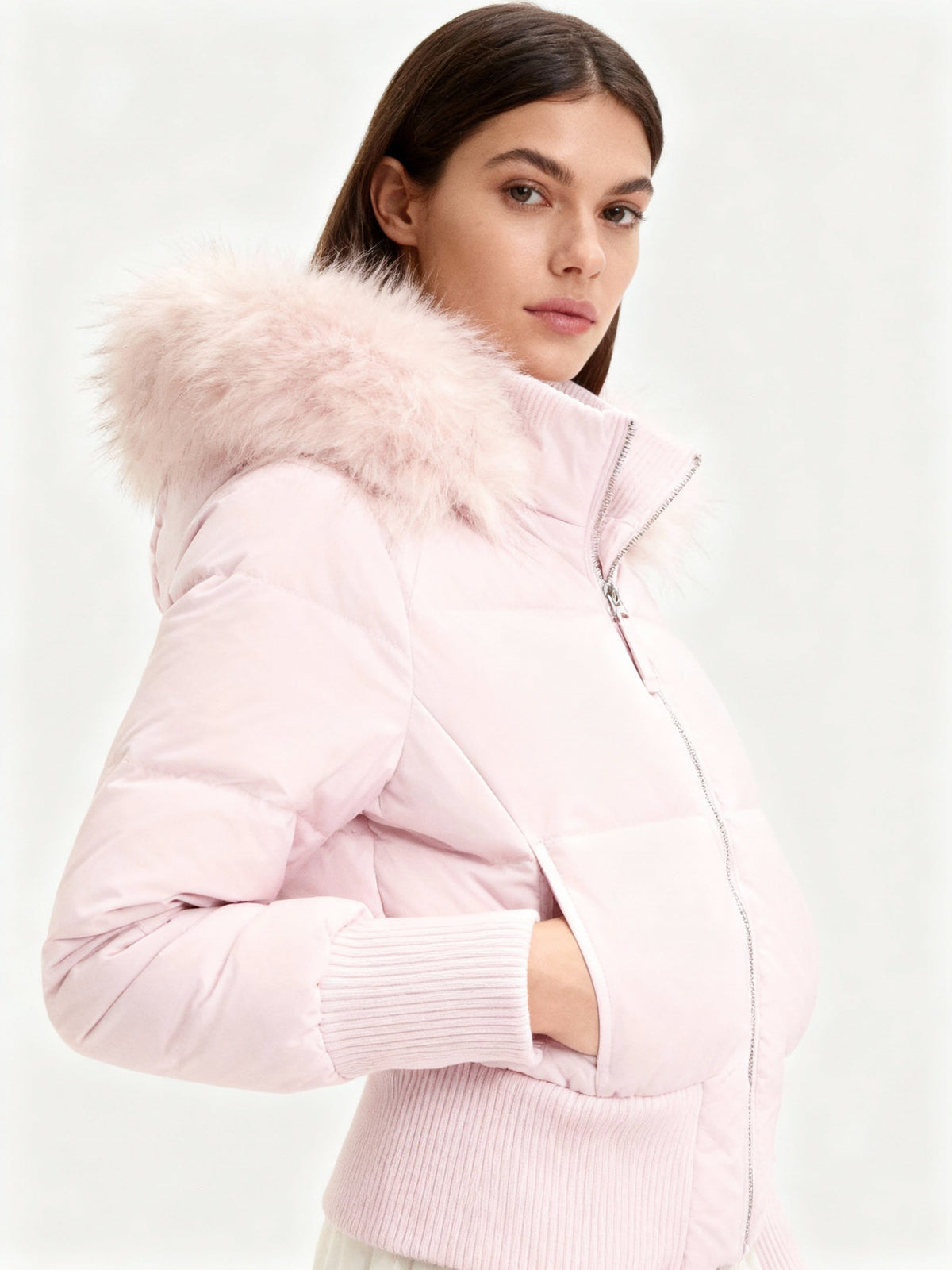 Winterjacke mit Steppung und Kunstfellkapuze für Damen