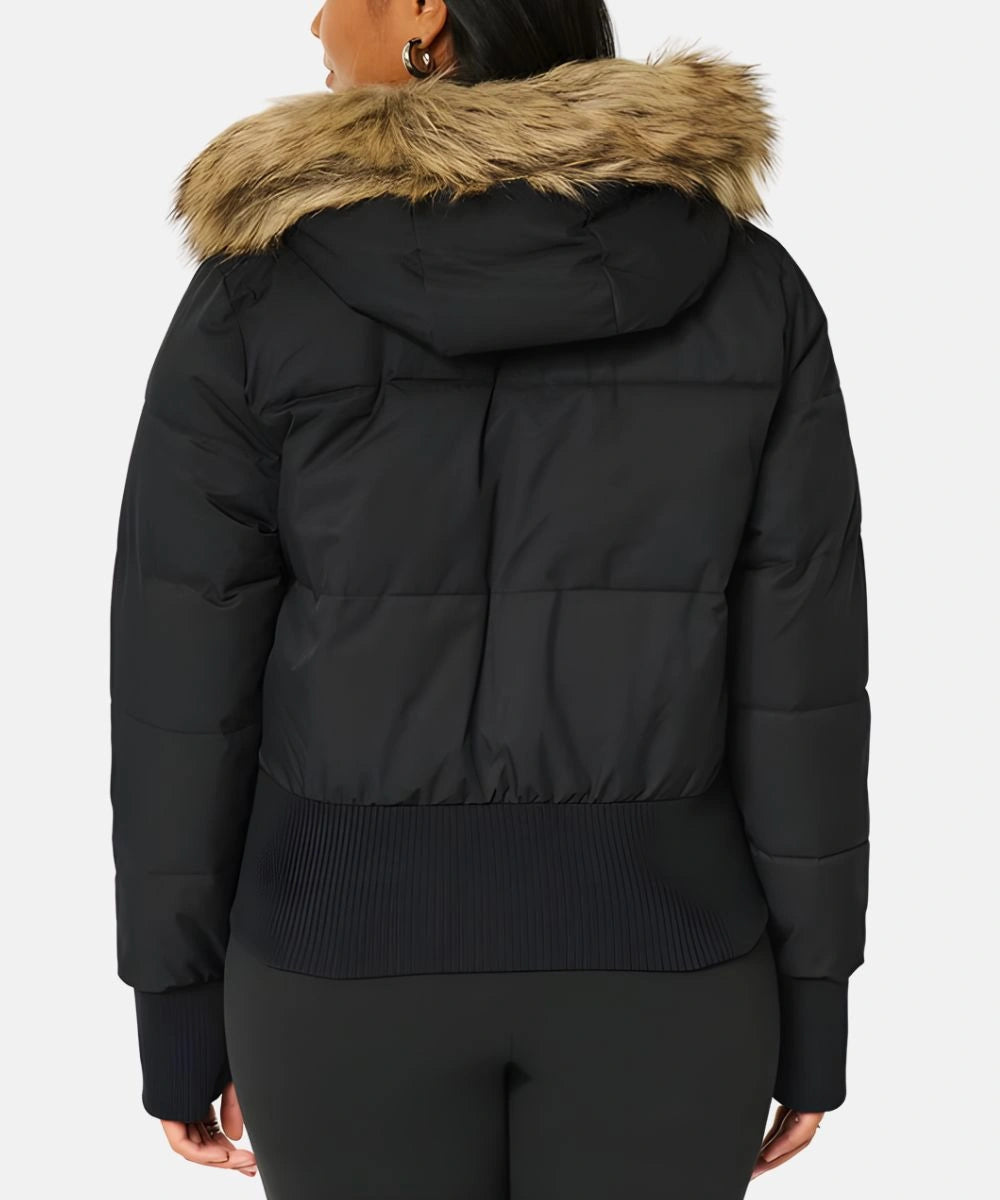Winterjacke mit Steppung und Kunstfellkapuze für Damen
