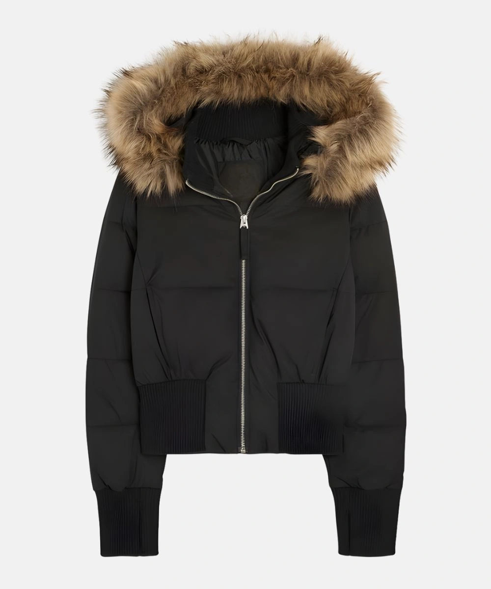 Winterjacke mit Steppung und Kunstfellkapuze für Damen