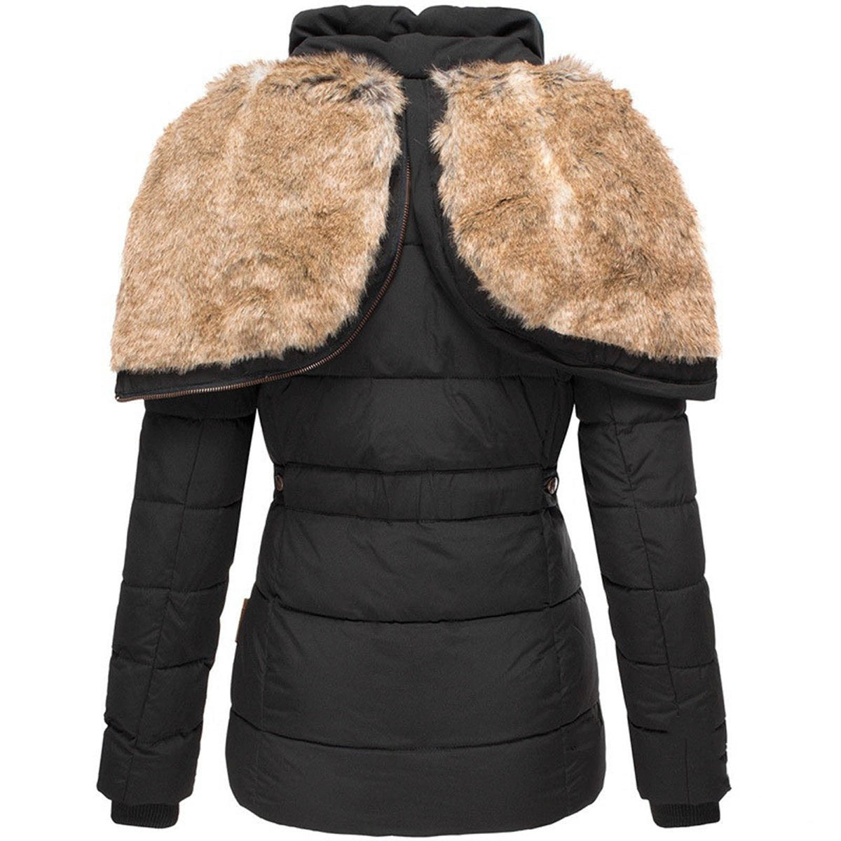 Gesteppter Wintermantel mit Kapuze und Zipper-Taschen für Damen - Ansicht 8