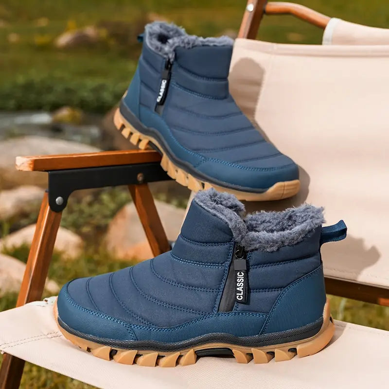 Winterstiefel gefüttert mit Gummisohle für Herren in Blau - Ansicht 3