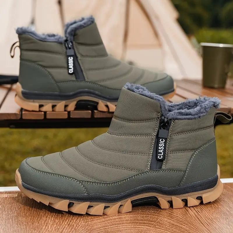 Winterstiefel gefüttert mit Gummisohle für Herren in Grün - Ansicht 5