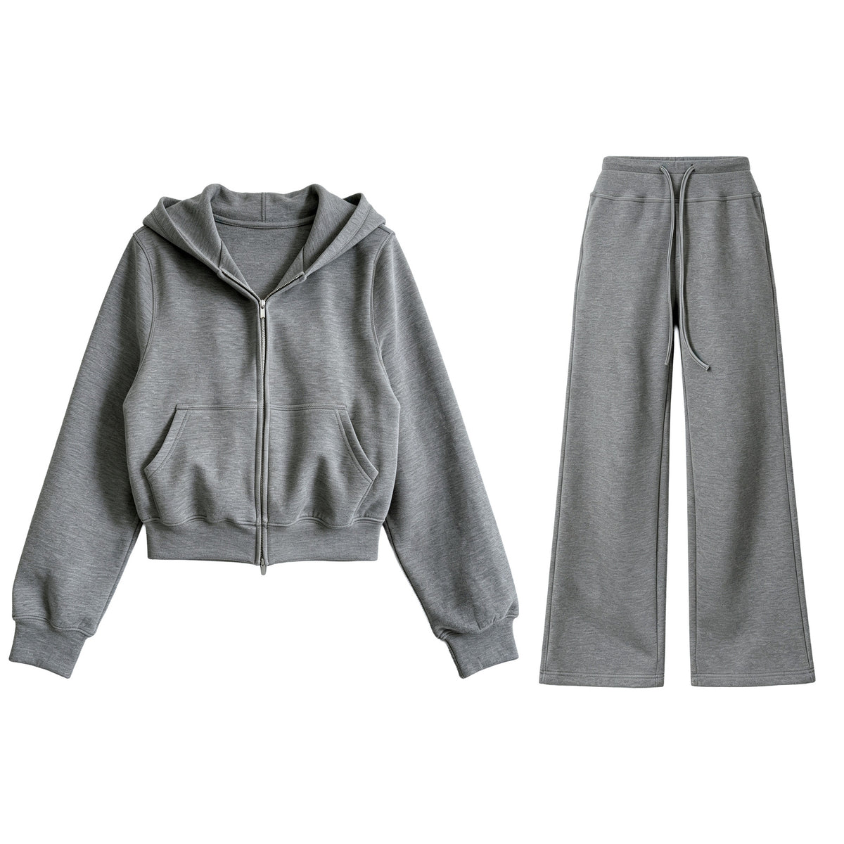 Zweiteiler mit Kapuzenjacke und weiter Hose für Damen